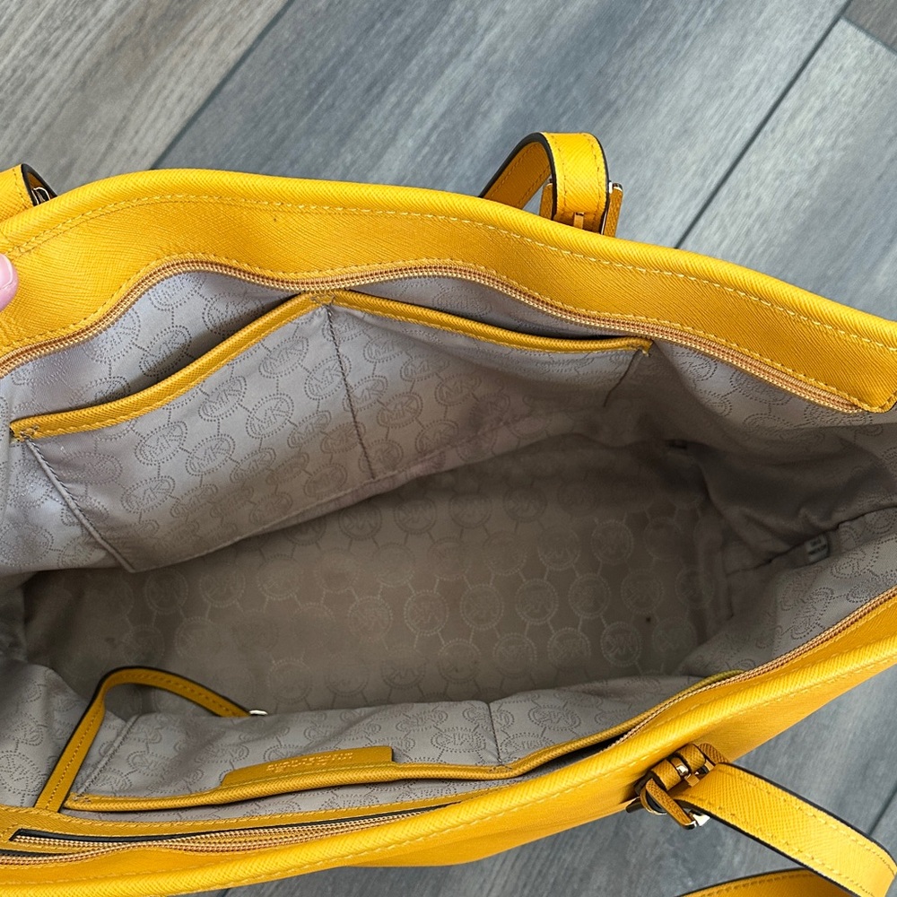 Michael Kors Bright Yellow Saffiano Leather Tote - Picture 3 of 6